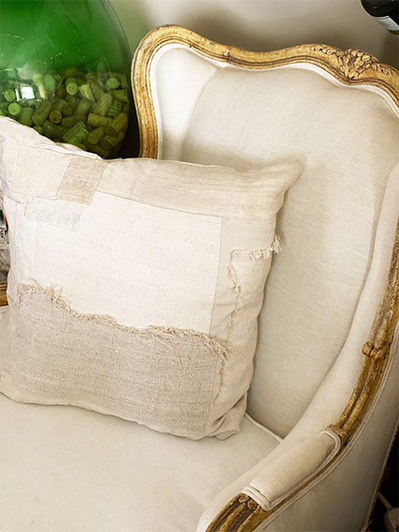 Antique Linen Patchwork Pillow
