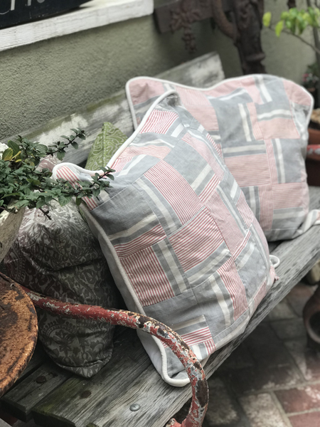 Pillow Pair #redgreypatchwork