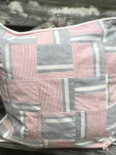 Pillow Pair #redgreypatchwork 1