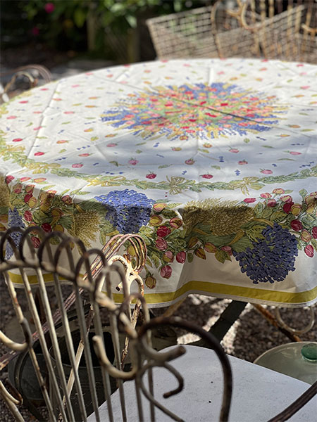 Provence Oilcloth Round #72 #blue
