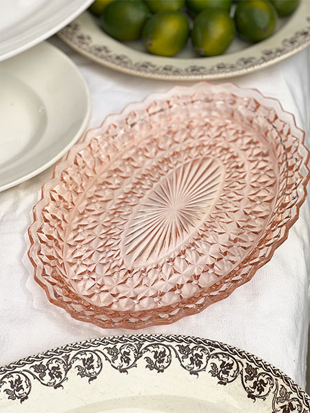 Pink Depression Glass Platter