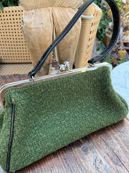 Vintage Green Sherling Purse 3