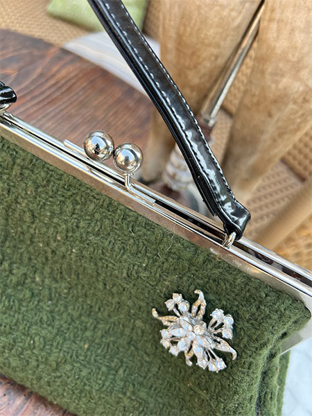 Vintage Green Sherling Purse 4