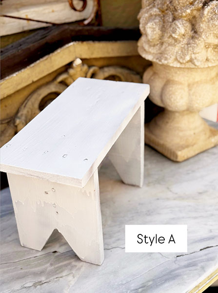 Vintage French Stool Riser #Wht SINGLE 3