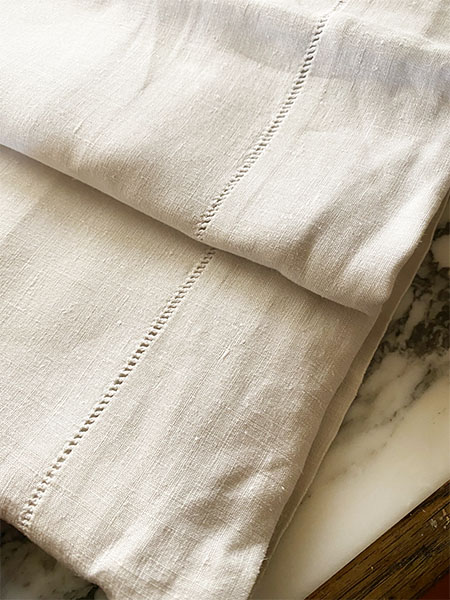 Antique French Linen Queen Sheet #MSWHITE  2
