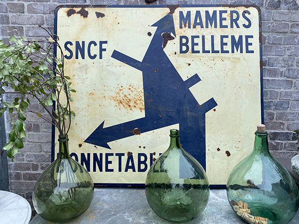Antique French Sign City Directional #bonnetable