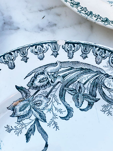 Antique French Soup Bowl #sinbluec