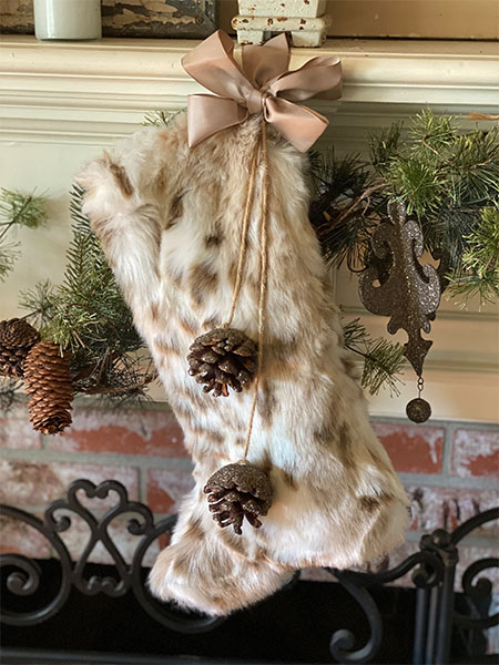 Christmas Stocking Pinecone #fakefur