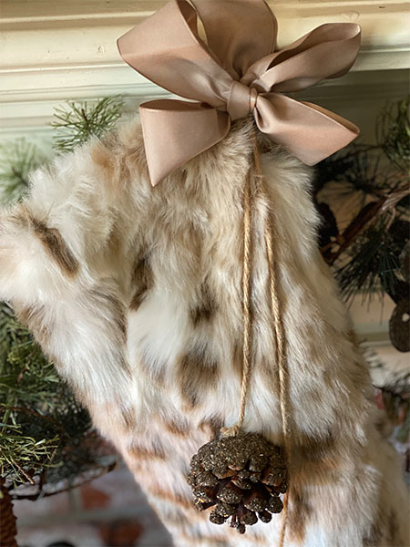 Christmas Stocking Pinecone #fakefur 1
