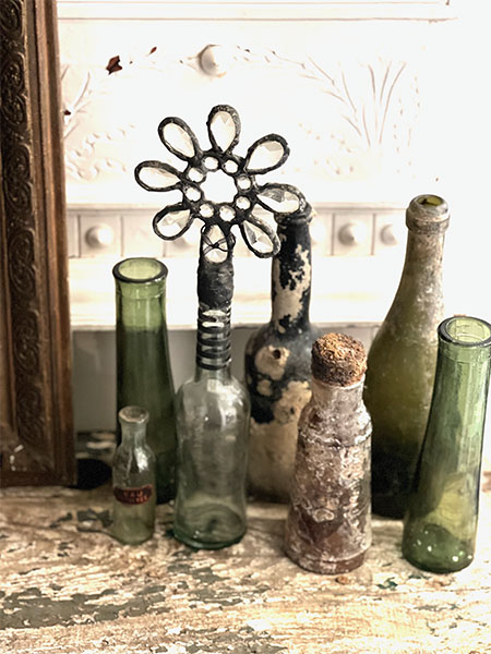 Vintage Bottle FLOWER #14