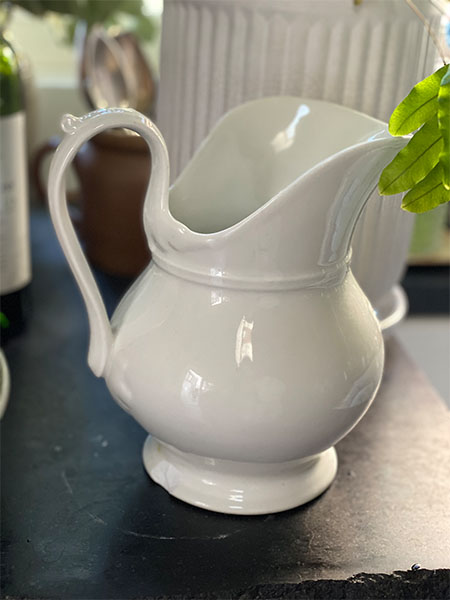 French White Ceramic Pitcher #curv 3