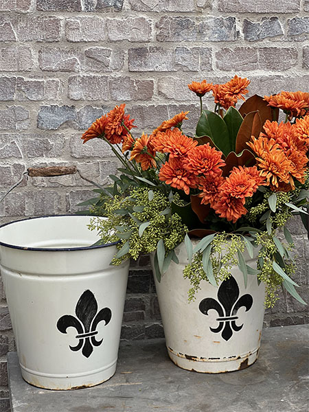 White Water Pail #fleur with handle