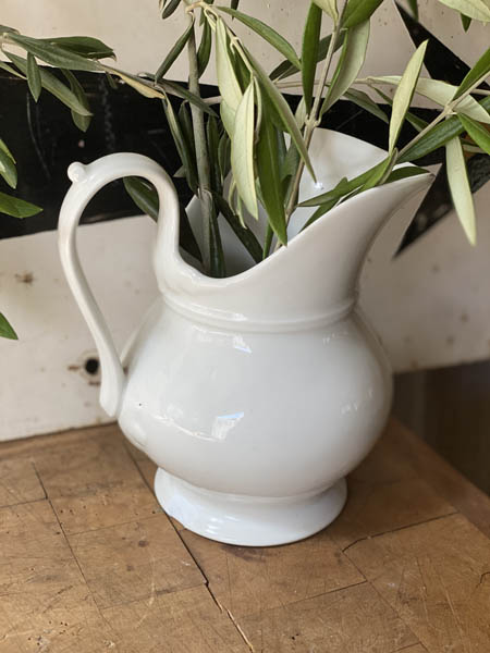 French White Ceramic Pitcher #curv