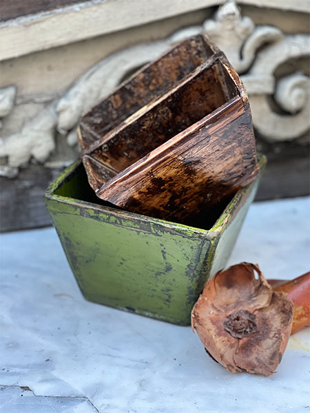 Vintage Wood Bin #greenP