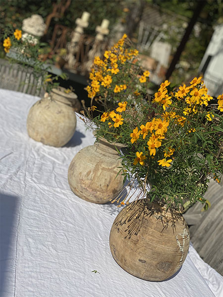 Wood Urn Vase #LINEN