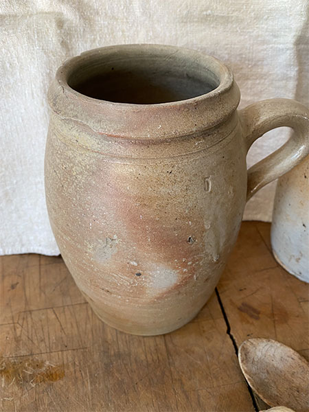 Antique Yogurt Vase Pottery #Oc with lid 3